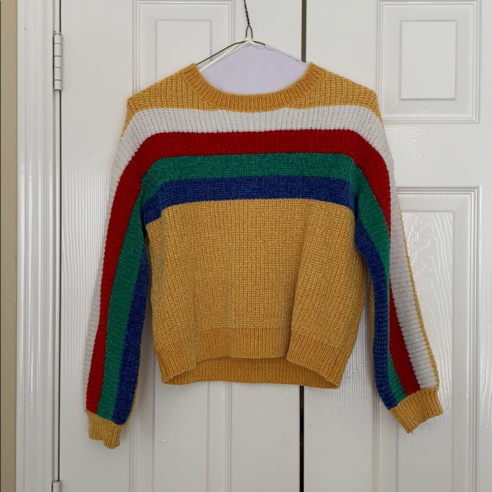 Yellow Retro Knit Sweater